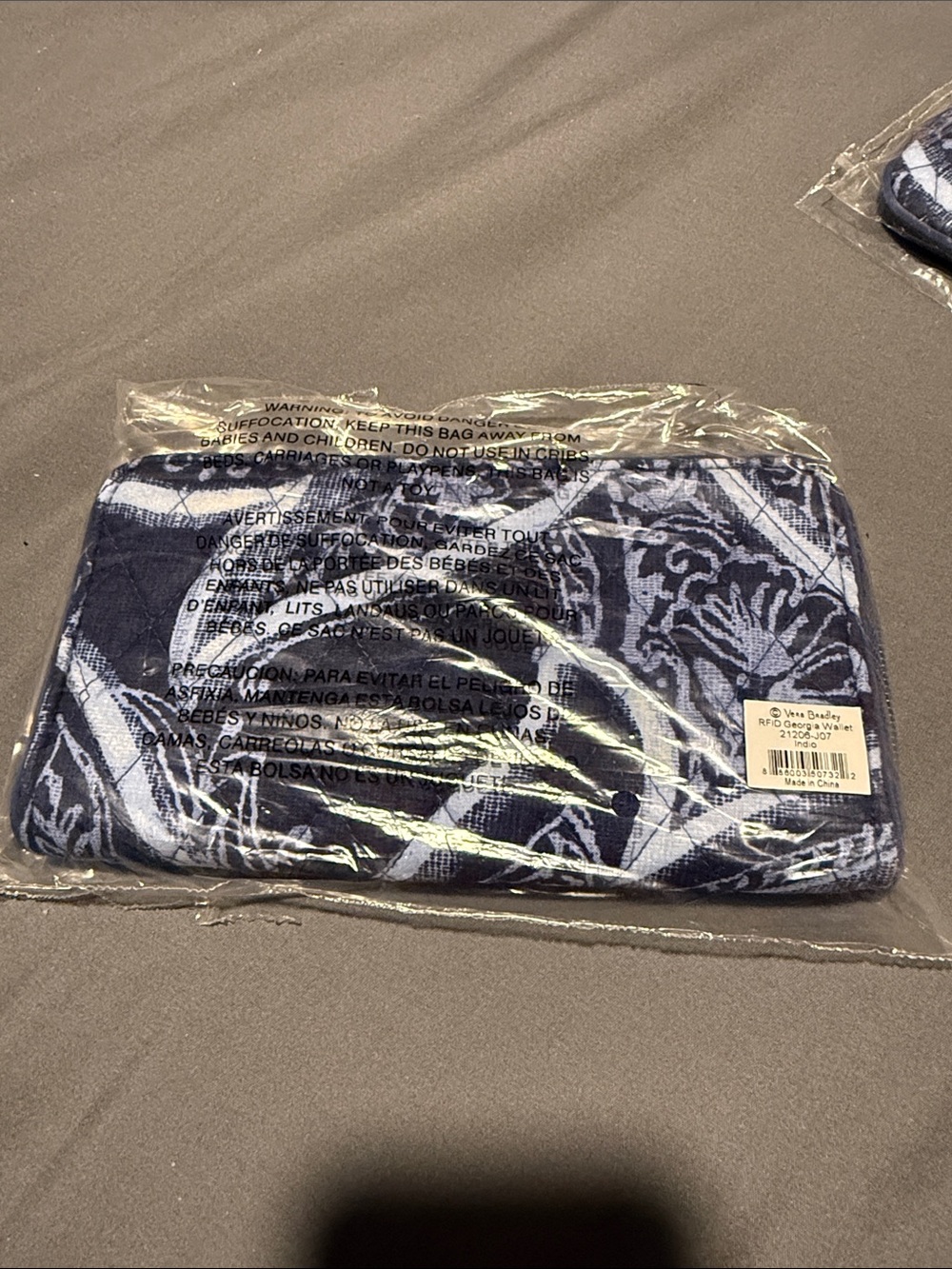 Vera Bradley Indigo Quilted RFID Wallet